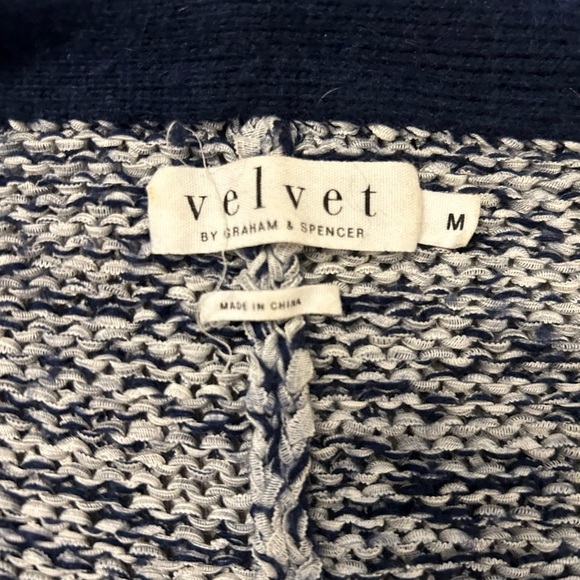 Velvet by Graham & Spencer Cardigan Marled Blue & Gray Size Medium Soft Comfy - Picture 5 of 9